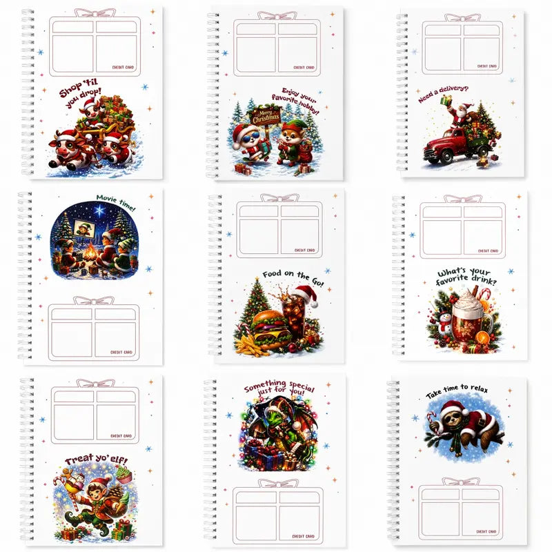 DIY Spiral-Bound Christmas Gift Card Album with Surprise Pages