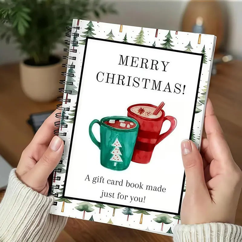 DIY Spiral-Bound Christmas Gift Card Album with Surprise Pages