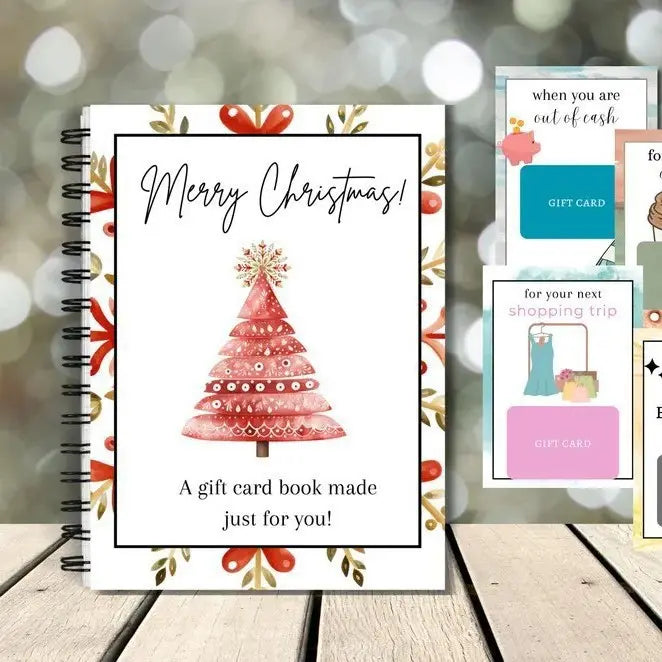 DIY Spiral-Bound Christmas Gift Card Album with Surprise Pages