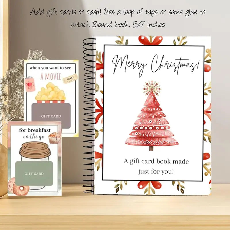 DIY Spiral-Bound Christmas Gift Card Album with Surprise Pages